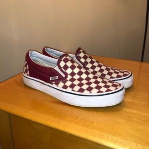 COPY - Cranberry Checkered Vans